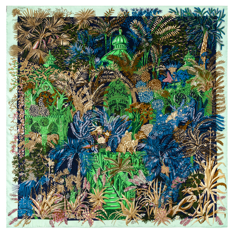 Scarf Silk Square - Manuel El Haddelenmiş Dimi ipek eşarp