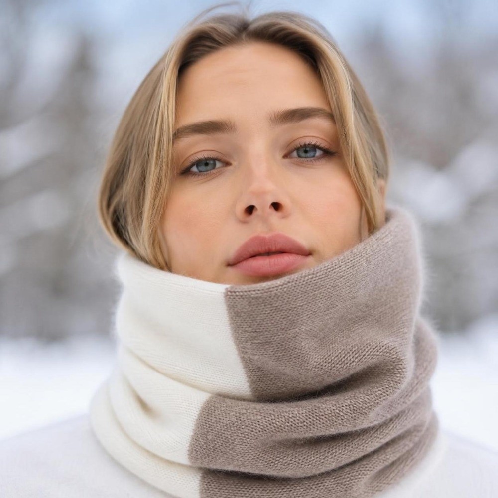 Infinity Scarf Knit - Yumuşak Dokulu, Renkli, Sonsuz Desenli, Rüzgar