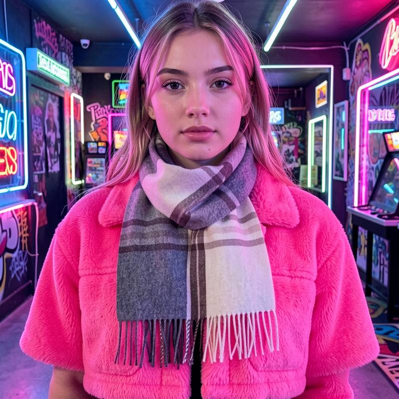 Infinity Scarf Knit - Günlük kullanım için kalınlaştırılmış, desenli bir