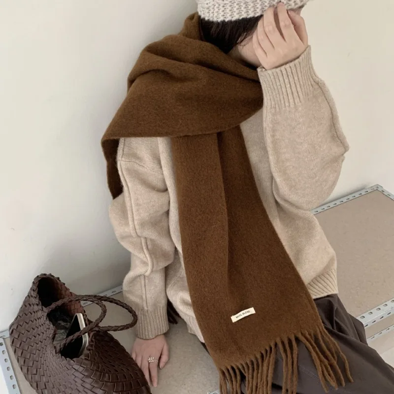 Kore Versiyonu Şık Düz Renk Pü - Muffler Men Wool incelemesi ve fiyatı